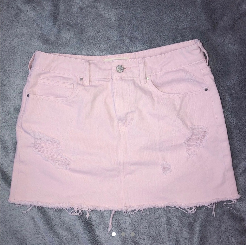 Denim pink skirt